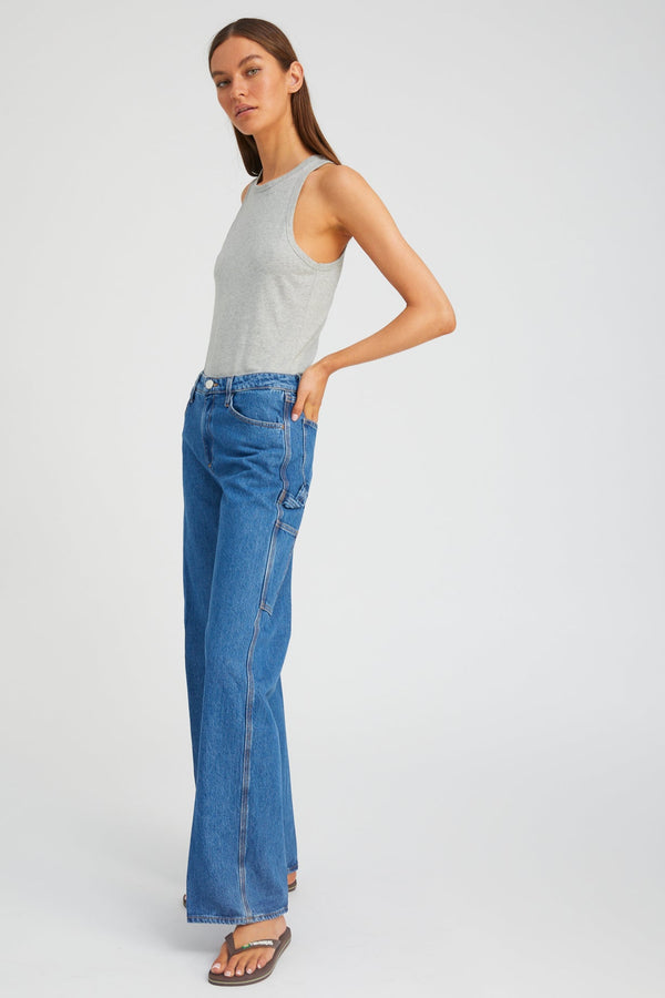 Sprwmn Cotton Racer Tank Heather Grey