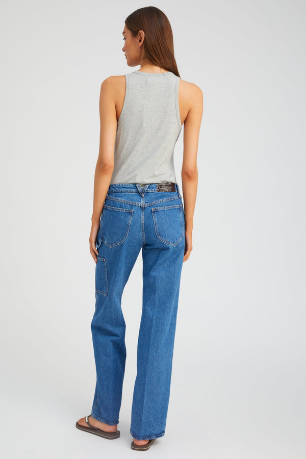 Sprwmn Cotton Racer Tank Heather Grey