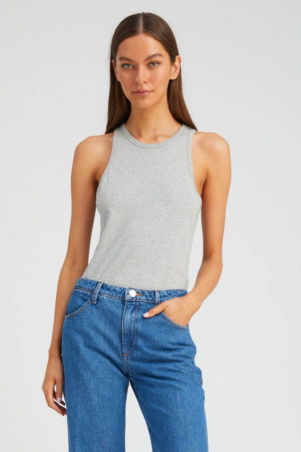 sprwmn Cotton Racer Tank Heather Grey