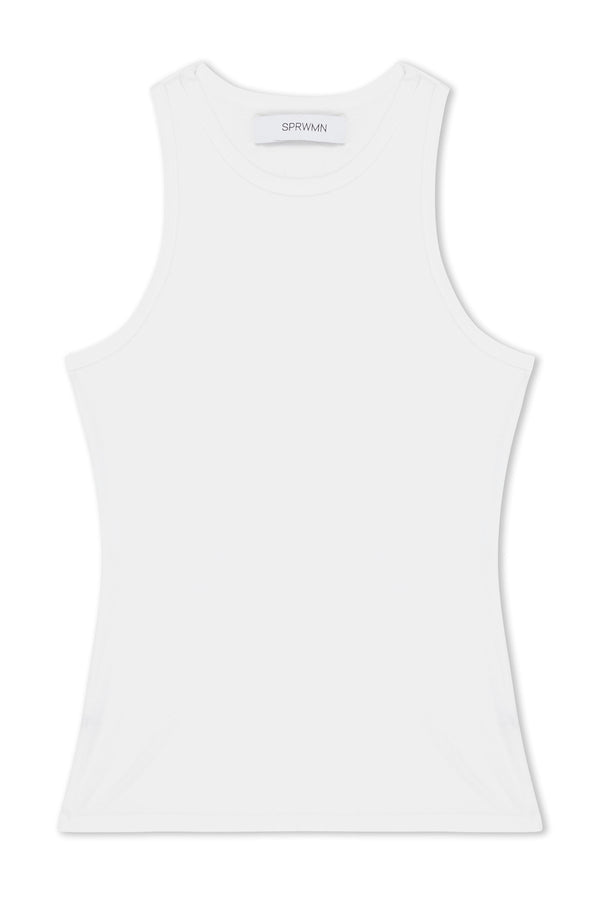 Sprwmn Cotton Racer Tank White