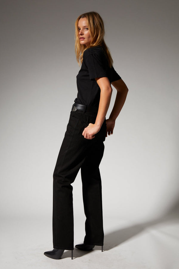 Sprwmn Cotton V-Neck Tee Black