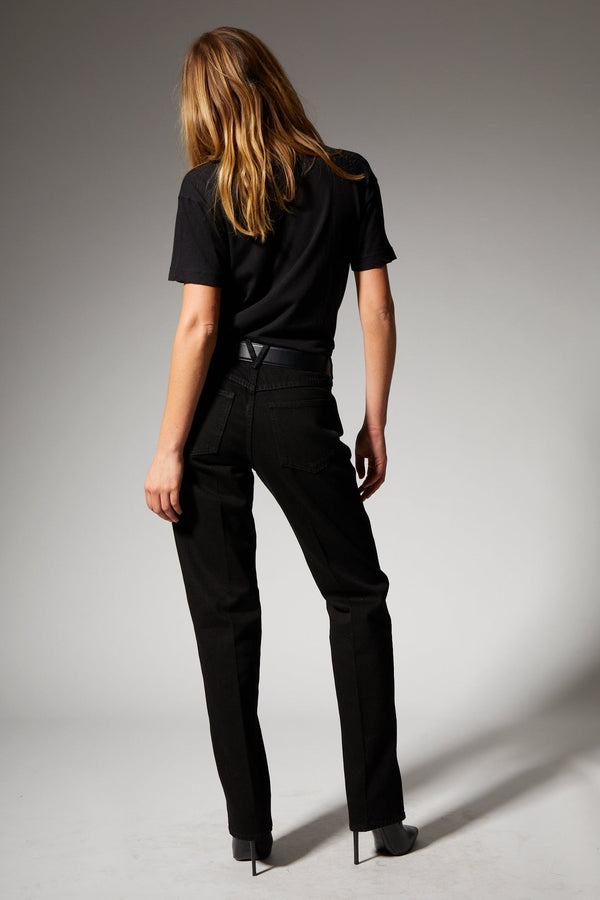 Sprwmn Cotton V-Neck Tee Black