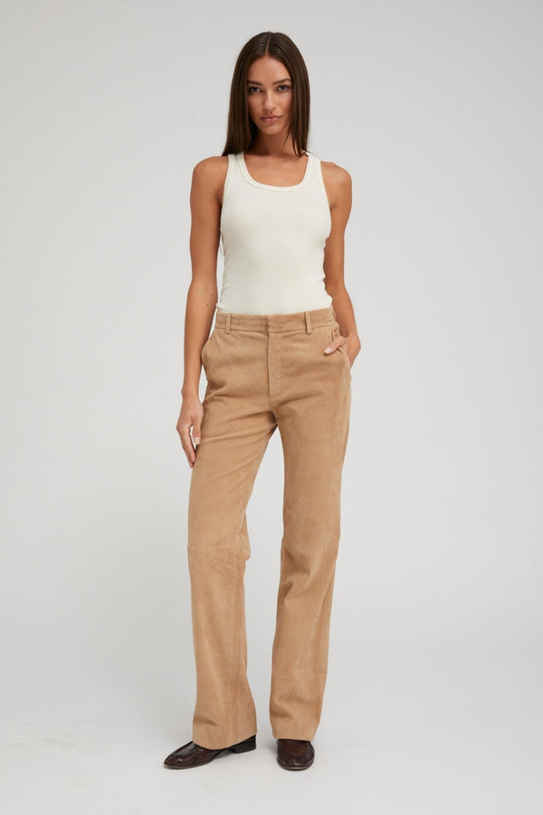 Sprwmn Creme Rib Fitted Scooped Tank Creme