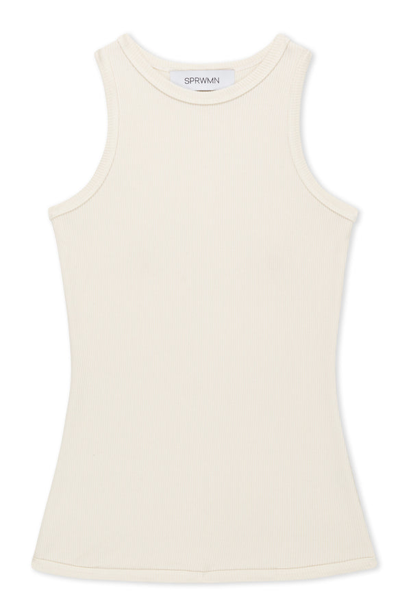Sprwmn Creme Rib Racer Tank Creme