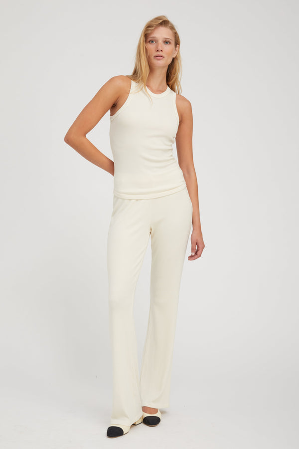 Sprwmn Creme Rib Racer Tank Creme