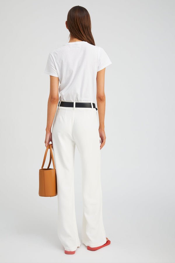 Sprwmn Crepe Pleated Trousers White