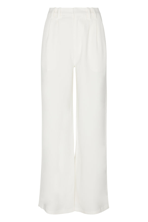 Sprwmn Crepe Pleated Trousers White