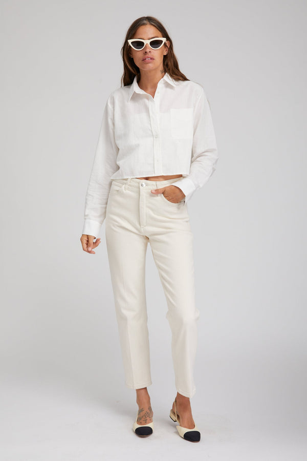 sprwmn Cropped Straight Leg Denim