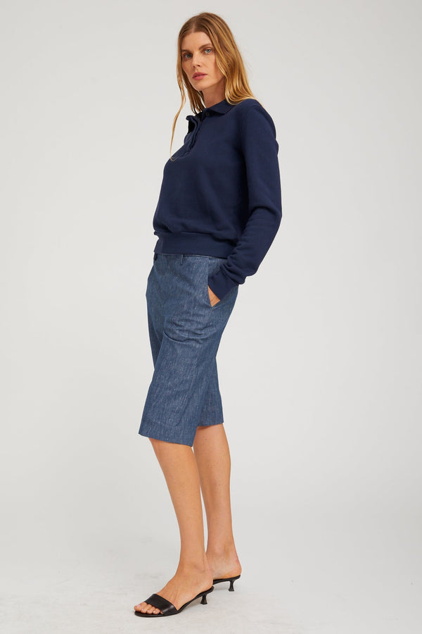 Sprwmn Denim Bermuda Trousers INDIGO