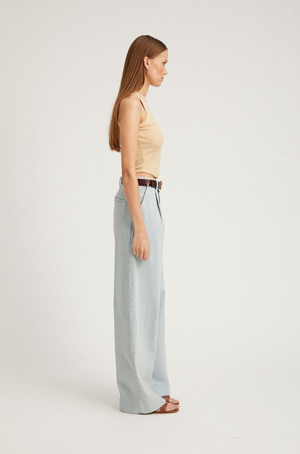Sprwmn Denim Pleated Trousers Bruni