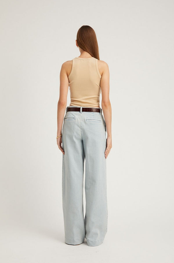 Sprwmn Denim Pleated Trousers Bruni