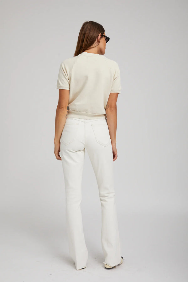 Sprwmn Earhart Vintage White Micro Flare Denim