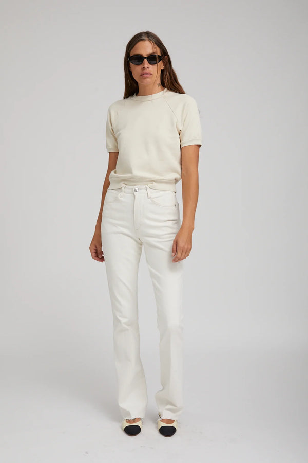 sprwmn Earhart Vintage White Micro Flare Denim