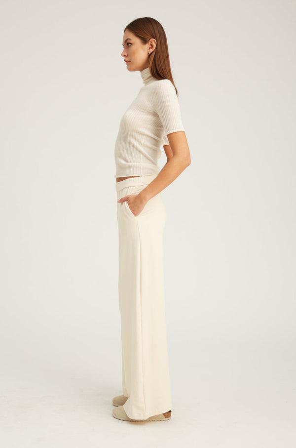 Sprwmn Ecru City Wide Leg Pants Ecru