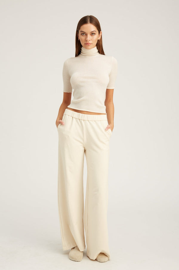 Sprwmn Ecru City Wide Leg Pants Ecru