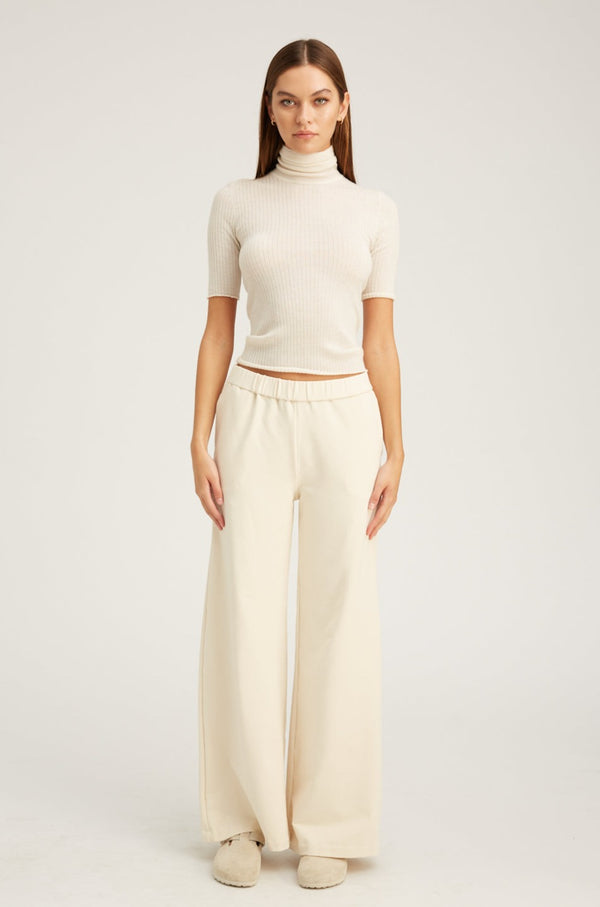 sprwmn Ecru City Wide Leg Pants Ecru