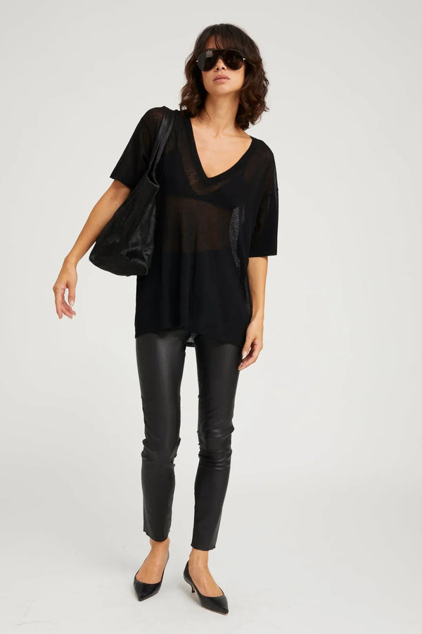 sprwmn Erin Leather Ankle Black