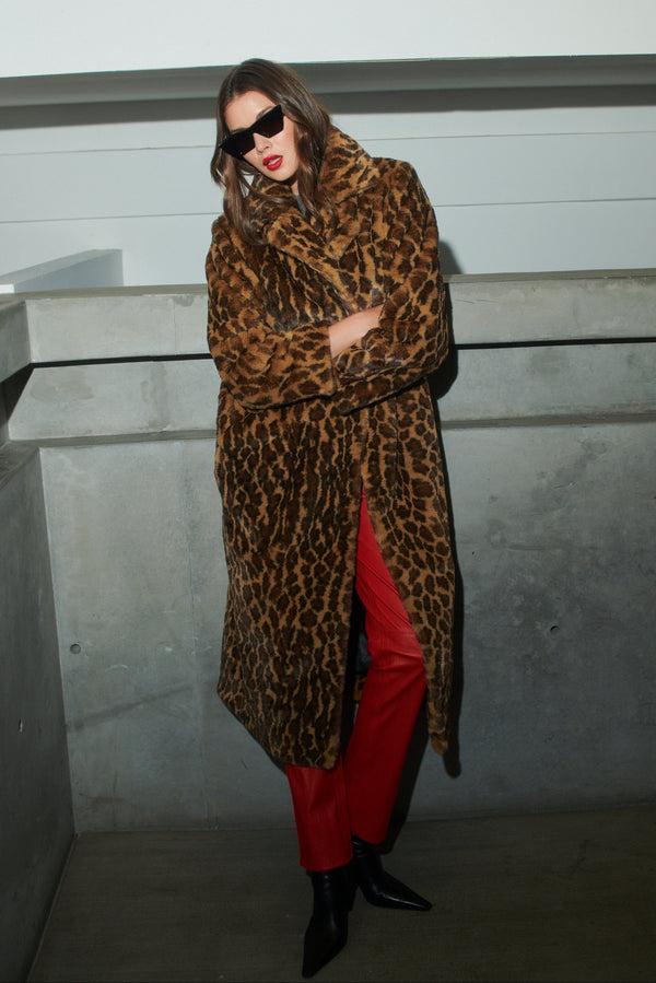 Sprwmn Fur Iris Coat Leopard