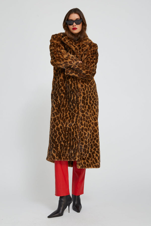 Sprwmn Fur Iris Coat Leopard