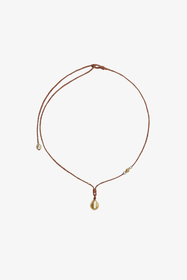 Sprwmn Gold Baroque Drop Necklace GOLD