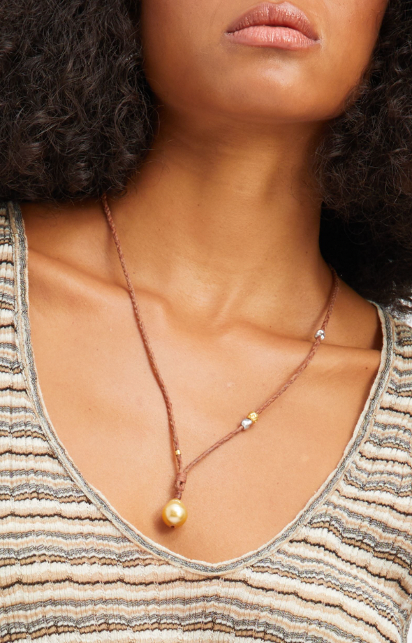 sprwmn Gold Baroque Drop Necklace GOLD