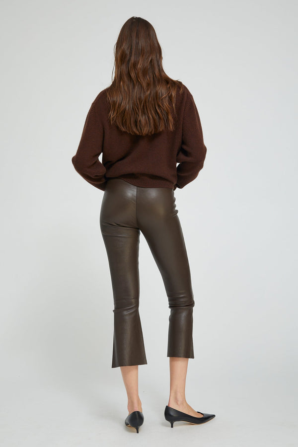 Sprwmn Grace Leather Crop Flare Americano