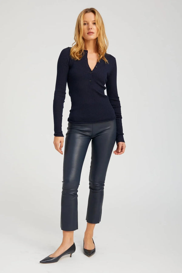 sprwmn Grace Leather Crop Flare