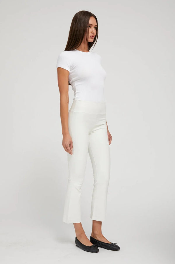 Sprwmn Grace Leather Crop Flare White
