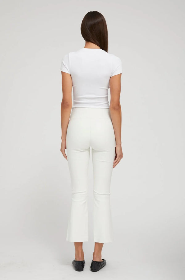Sprwmn Grace Leather Crop Flare White