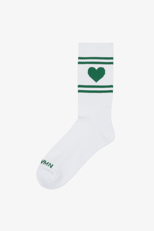 Sprwmn Green Heart Les Chaussettes WHITE/GREEN