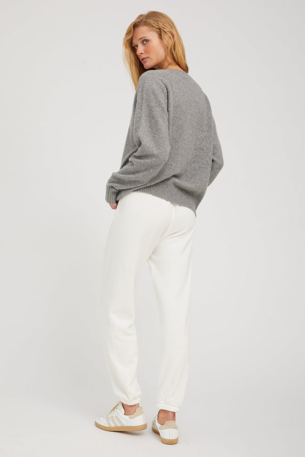 Sprwmn Grey Cashmere Boyfriend Sweater Grey