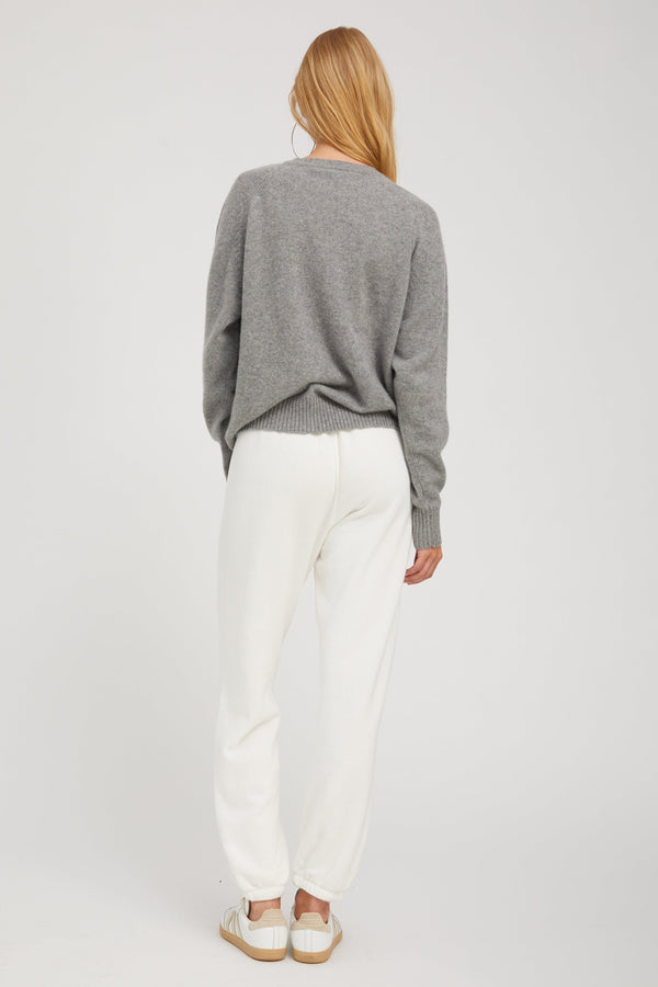 Sprwmn Grey Cashmere Boyfriend Sweater Grey