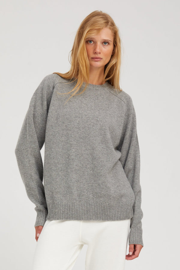 sprwmn Grey Cashmere Boyfriend Sweater Grey