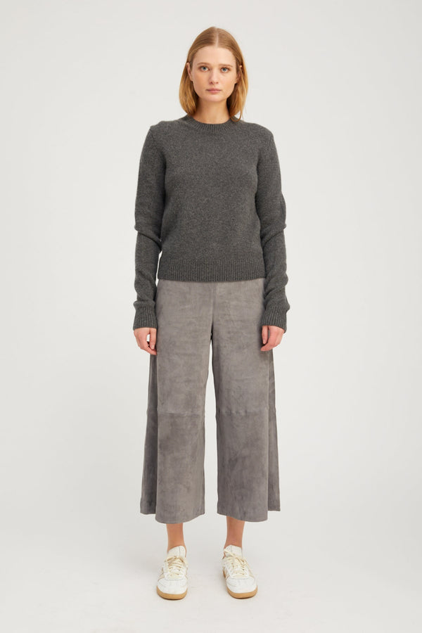 sprwmn Grey Suede Culotte CASTLE GREY