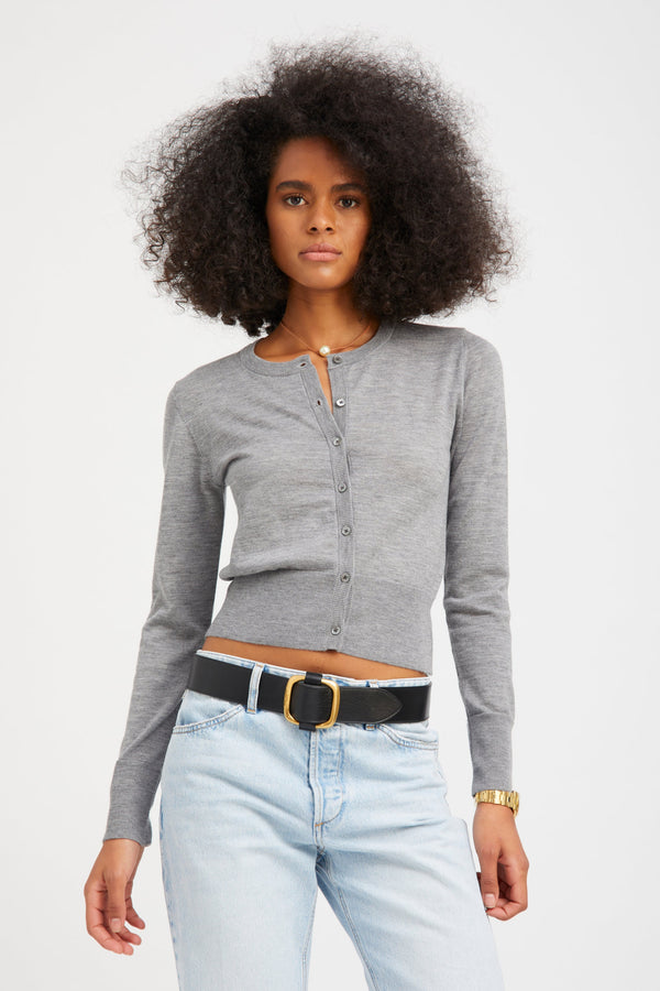 sprwmn Grey Ultra Fine Cashmere Baby Cardigan GREY