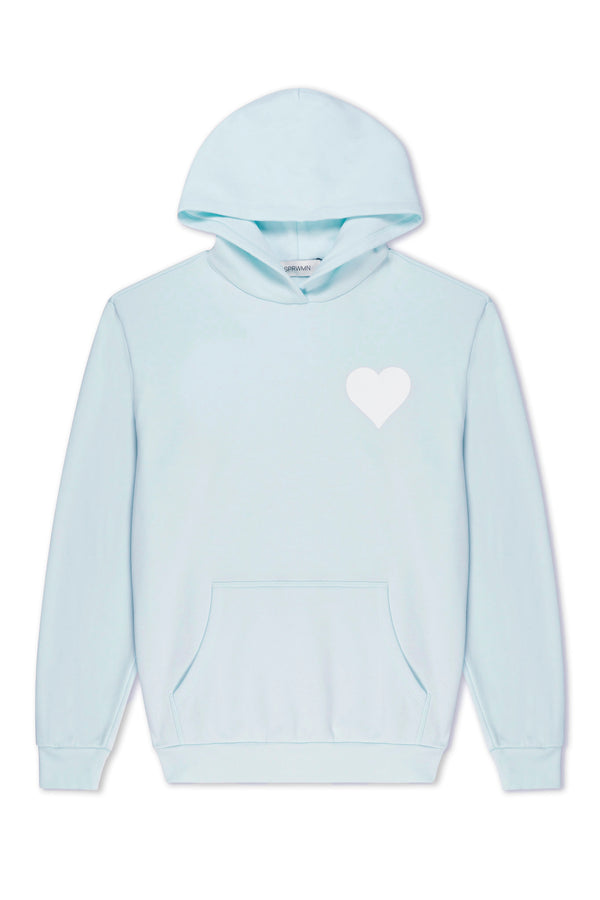 sprwmn Heart Hoodie BABY BLUE