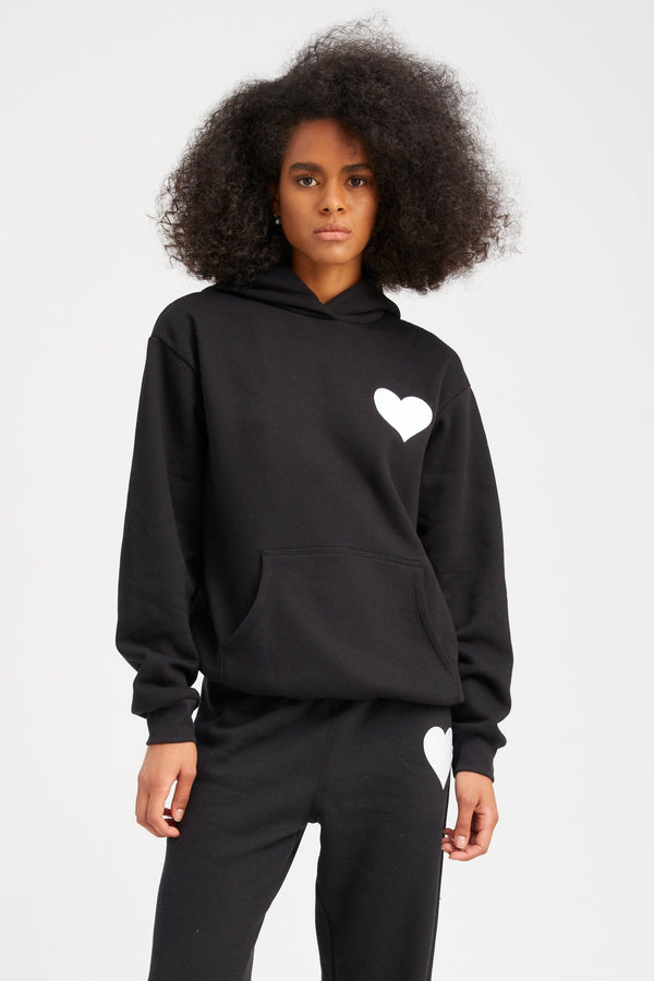 sprwmn Heart Hoodie Black