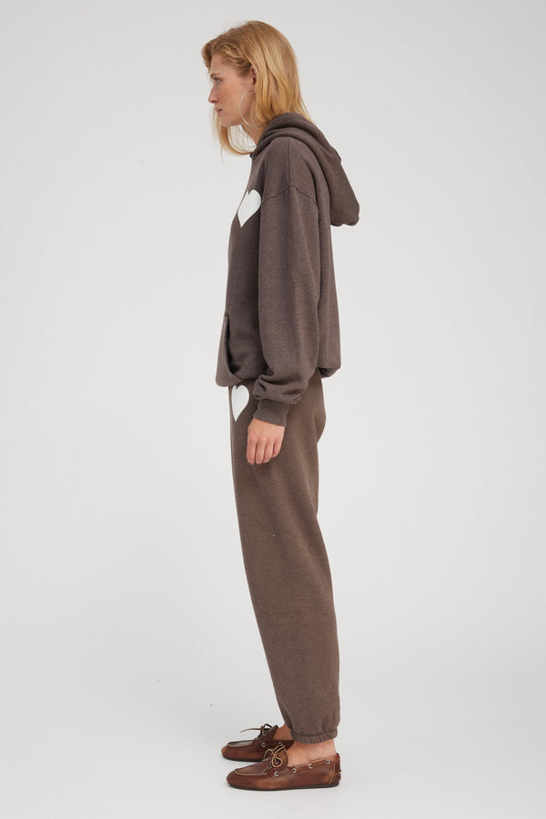 Sprwmn Heart Hoodie Heather Brown