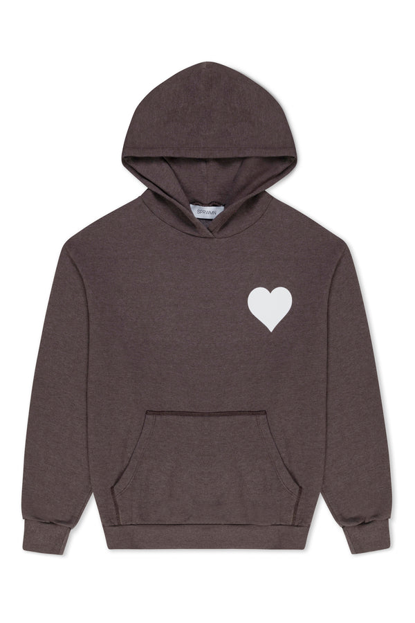 Sprwmn Heart Hoodie Heather Brown