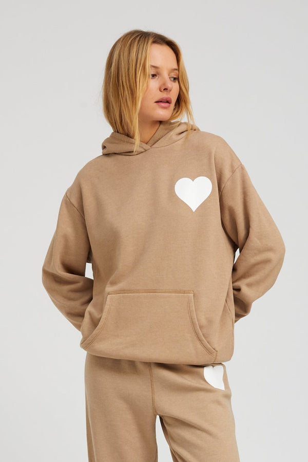 sprwmn Heart Hoodie Latte