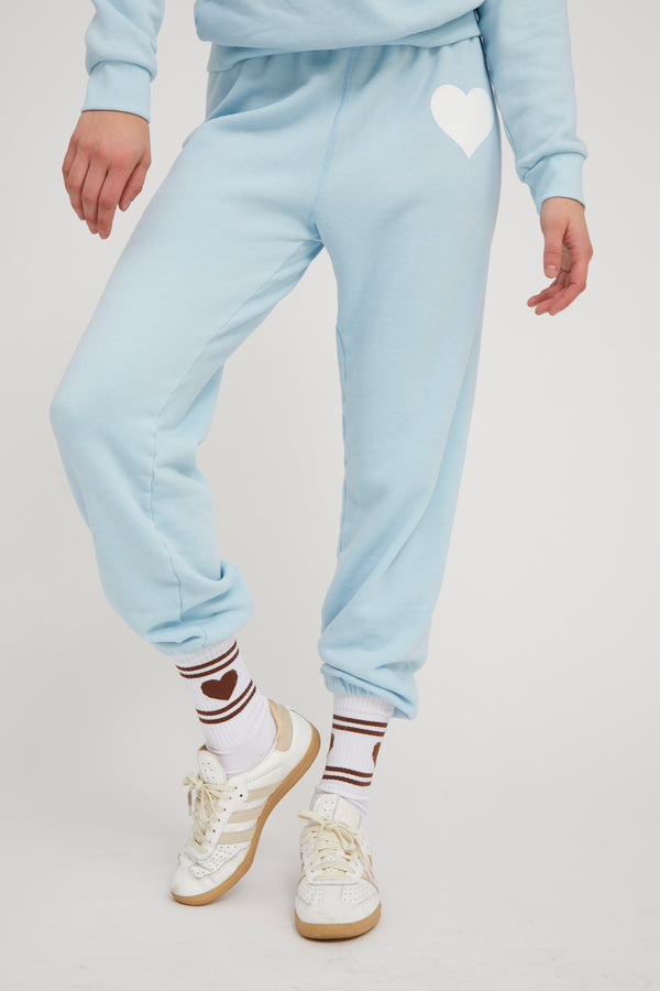 Sprwmn Heart Sweatpants BABY BLUE