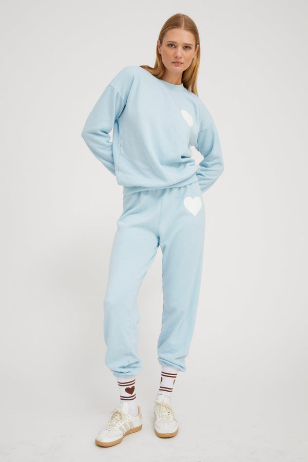 sprwmn Heart Sweatpants BABY BLUE