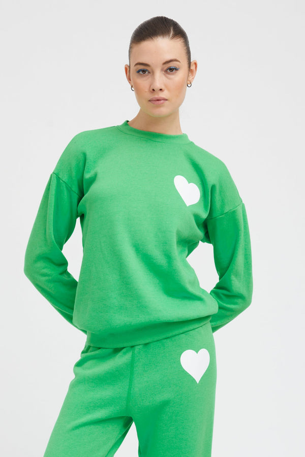 Sprwmn Heart Sweatpants BRIGHT GREEN