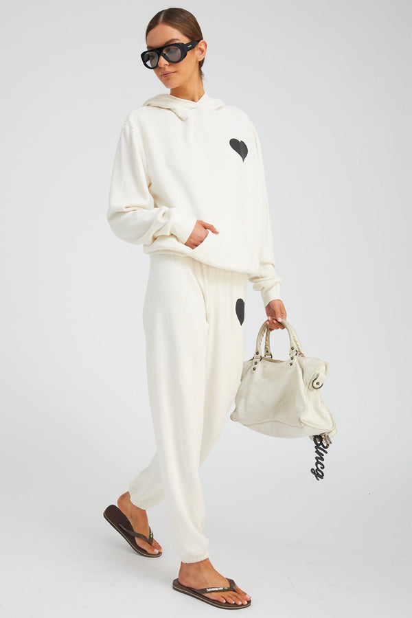 Sprwmn Heart Sweatpants CREME/BLACK