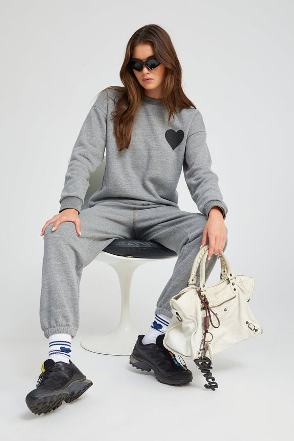 Sprwmn Heart Sweatpants HEATHER GREY/ BLACK