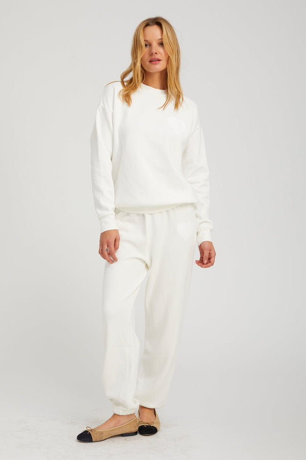 sprwmn Heart Sweatpants Off White