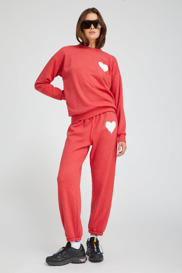 sprwmn Heart Sweatpants RED