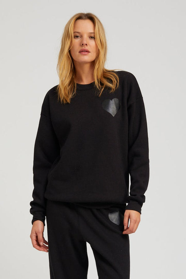 sprwmn Heart Sweatshirt BLACK/BLACK