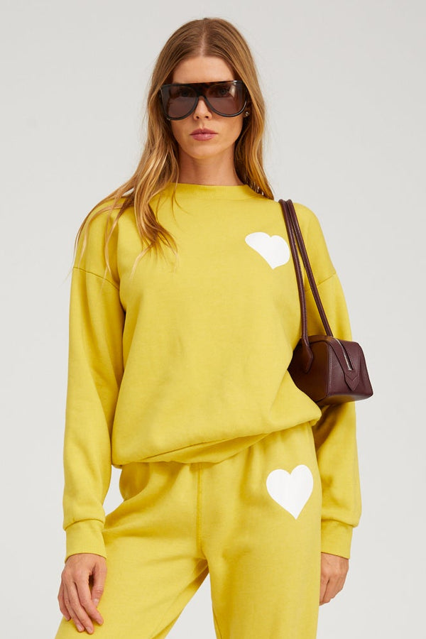 sprwmn Heart Sweatshirt YELLOW