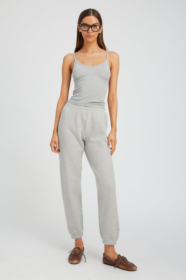 Sprwmn Heather Grey Rib V Neck Tank Heather Grey